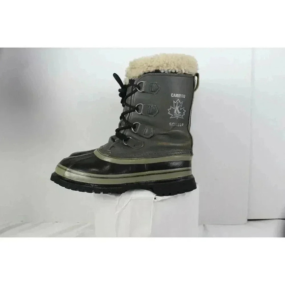 Sorel Caribou Kaufman Dark Gray Men\'s Waterproof Snow Boots Wool Lined Size 8 main image 6